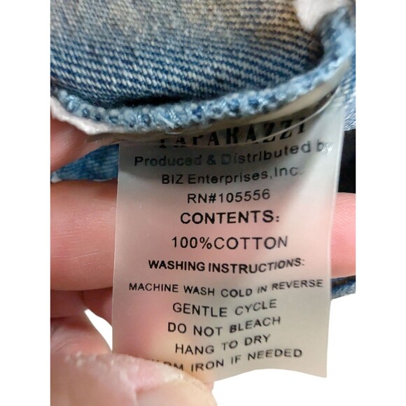 Paparazzi  Blue Jean Jacket, Embroidered Aztec 70s Style Women’s Sz XL - Picture 5 of 7